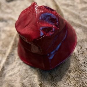 Faux leather bucket hat